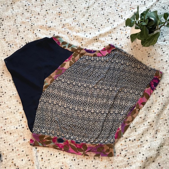 Anthropologie Vanessa Virginia Mixed Print Askew Kimono Top - Picture 9 of 11